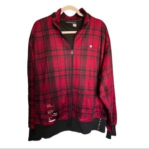 ROCA WEAR Rocawear Red Hunter's Plaid Zip Up Jacket Lined Mens